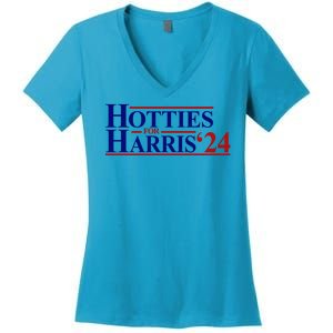 Hotties For Harris 2024 Funny Politcal Election Women's V-Neck T-Shirt