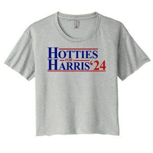 Hotties For Harris 2024 Funny Politcal Election Women's Crop Top Tee