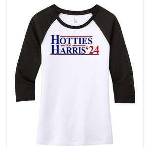 Hotties For Harris 2024 Funny Politcal Election Women's Tri-Blend 3/4-Sleeve Raglan Shirt