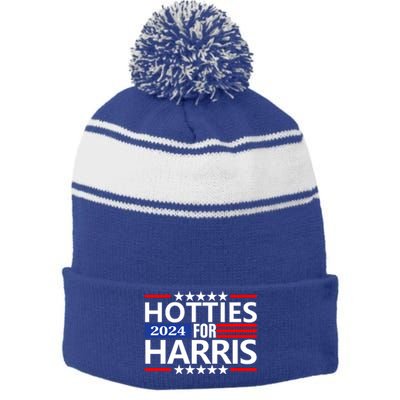 Hotties For Harris Stripe Pom Pom Beanie