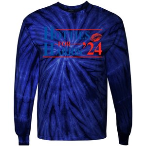 Hotties For Harris Kamala Harris For President 2024 Tie-Dye Long Sleeve Shirt