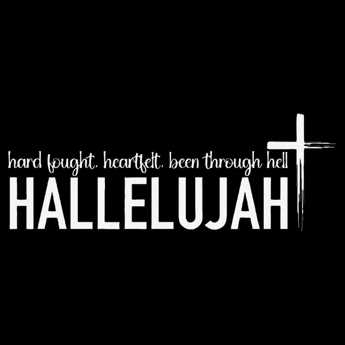 Hard Fought Heartfelt Been Through Hell Hallelujah Christian Short Acrylic Beanie