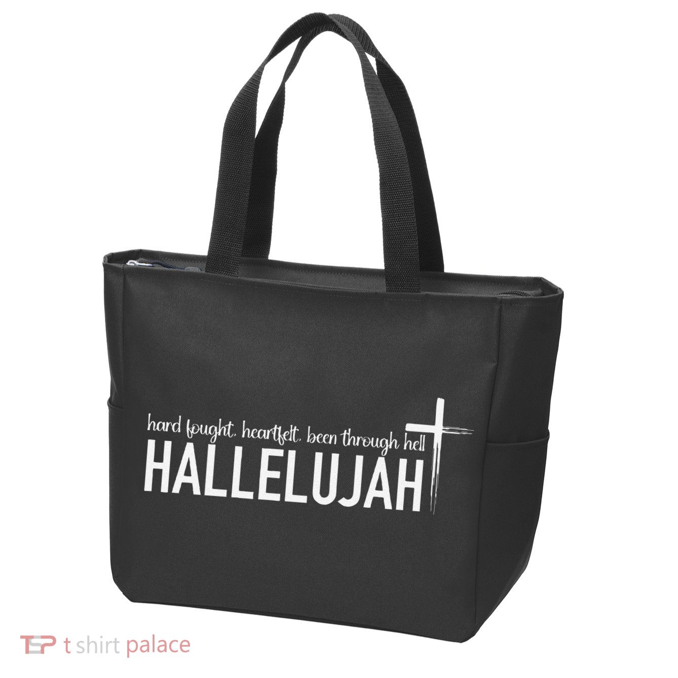 Hard Fought Heartfelt Been Through Hell Hallelujah Christian Zip Tote Bag