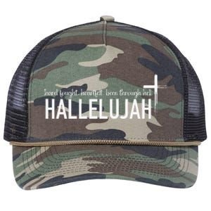 Hard Fought Heartfelt Been Through Hell Hallelujah Christian Retro Rope Trucker Hat Cap