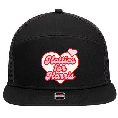 Hotties For Harris 2024 7 Panel Mesh Trucker Snapback Hat