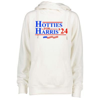 Hotties For Harris 2024 Womens Funnel Neck Pullover Hood