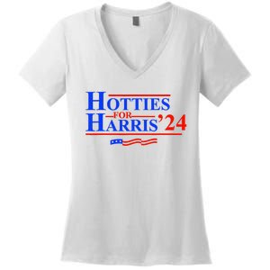 Hotties For Harris 2024 Women's V-Neck T-Shirt