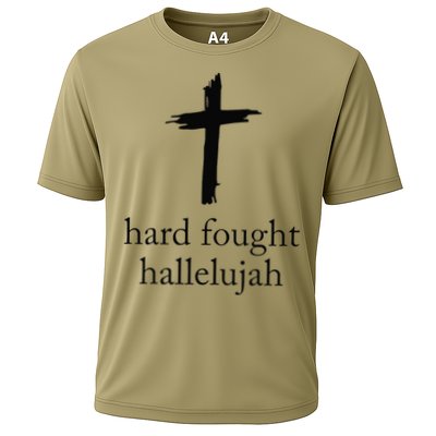 Hard Fought Hallelujah Christian Mom Bible Verse Jesus Cooling Performance Crew T-Shirt
