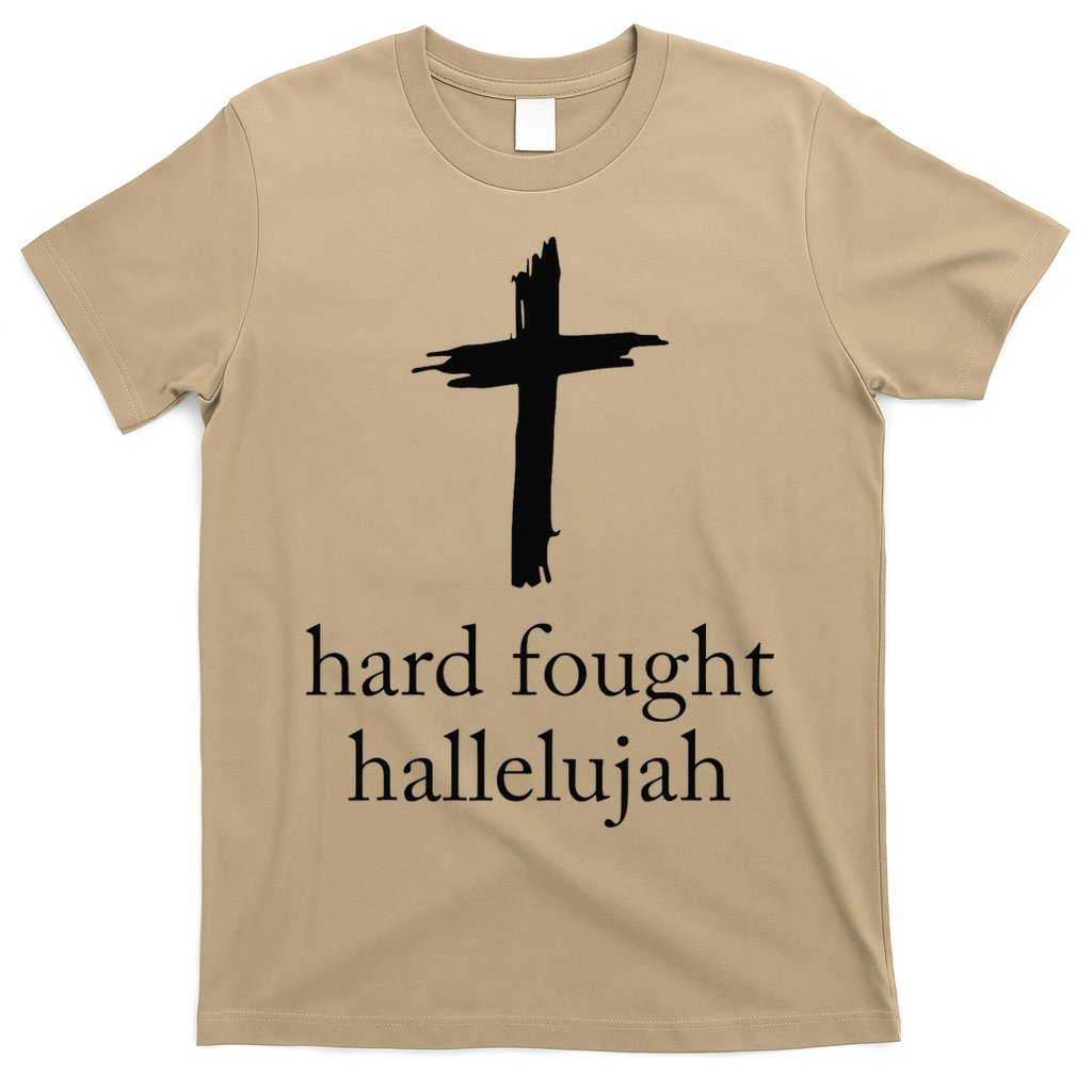 Hard Fought Hallelujah Christian Mom Bible Verse Jesus T-Shirt