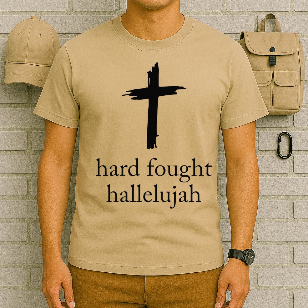 Hard Fought Hallelujah Christian Mom Bible Verse Jesus T-Shirt