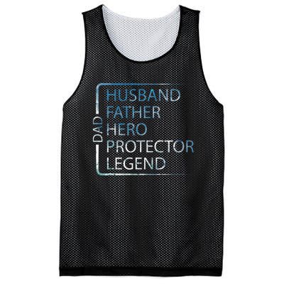 Husband Father Hero Protector Legend Father Day Dad Mesh Reversible Basketball Jersey Tank