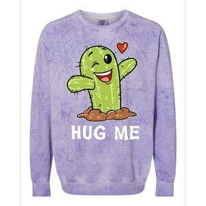 Hugs Free Hug Me Cacti Prickly Cactus Not A Hugger Hugging Funny Gift Colorblast Crewneck Sweatshirt