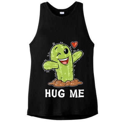 Hugs Free Hug Me Cacti Prickly Cactus Not A Hugger Hugging Funny Gift Ladies PosiCharge Tri-Blend Wicking Tank