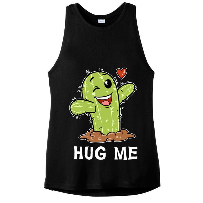 Hugs Free Hug Me Cacti Prickly Cactus Not A Hugger Hugging Funny Gift Ladies PosiCharge Tri-Blend Wicking Tank