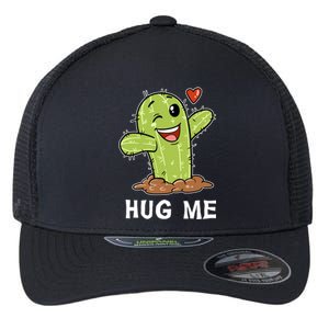 Hugs Free Hug Me Cacti Prickly Cactus Not A Hugger Hugging Funny Gift Flexfit Unipanel Trucker Cap