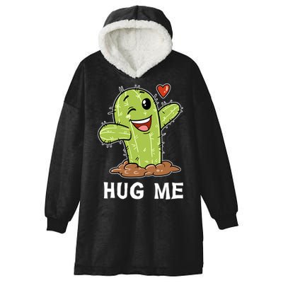 Hugs Free Hug Me Cacti Prickly Cactus Not A Hugger Hugging Funny Gift Hooded Wearable Blanket