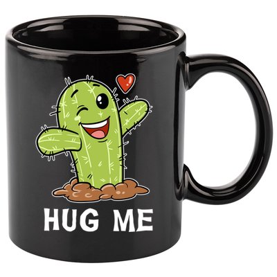 Hugs Free Hug Me Cacti Prickly Cactus Not A Hugger Hugging Funny Gift 11oz C Handle Ceramic Mug