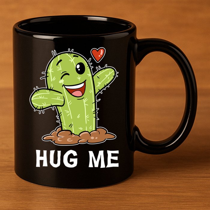 Hugs Free Hug Me Cacti Prickly Cactus Not A Hugger Hugging Funny Gift 11oz C Handle Ceramic Mug