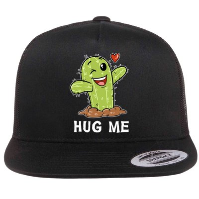 Hugs Free Hug Me Cacti Prickly Cactus Not A Hugger Hugging Funny Gift Flatbill Hat