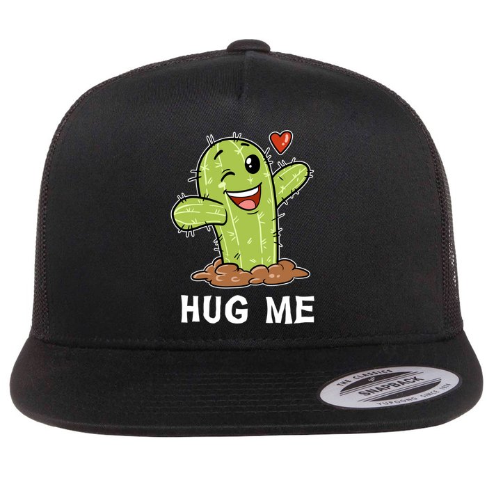 Hugs Free Hug Me Cacti Prickly Cactus Not A Hugger Hugging Funny Gift Flatbill Hat