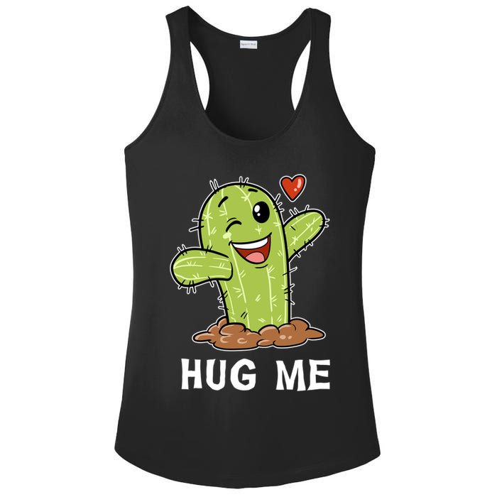 Hugs Free Hug Me Cacti Prickly Cactus Not A Hugger Hugging Funny Gift Ladies PosiCharge Competitor Racerback Tank