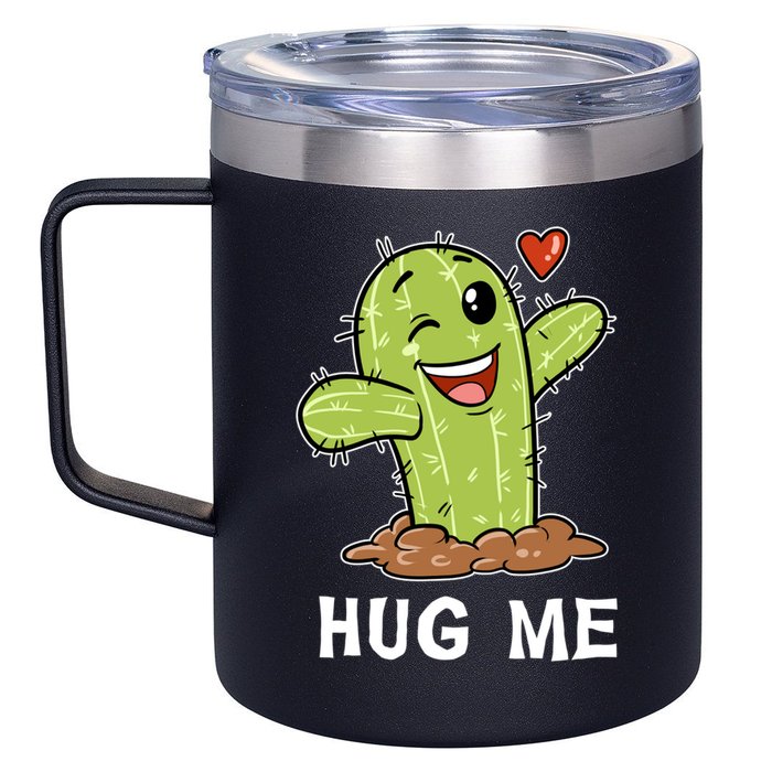 Hugs Free Hug Me Cacti Prickly Cactus Not A Hugger Hugging Funny Gift 12oz Stainless Steel Coffee Mug