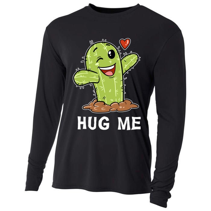 Hugs Free Hug Me Cacti Prickly Cactus Not A Hugger Hugging Funny Gift Cooling Performance Long Sleeve Crew