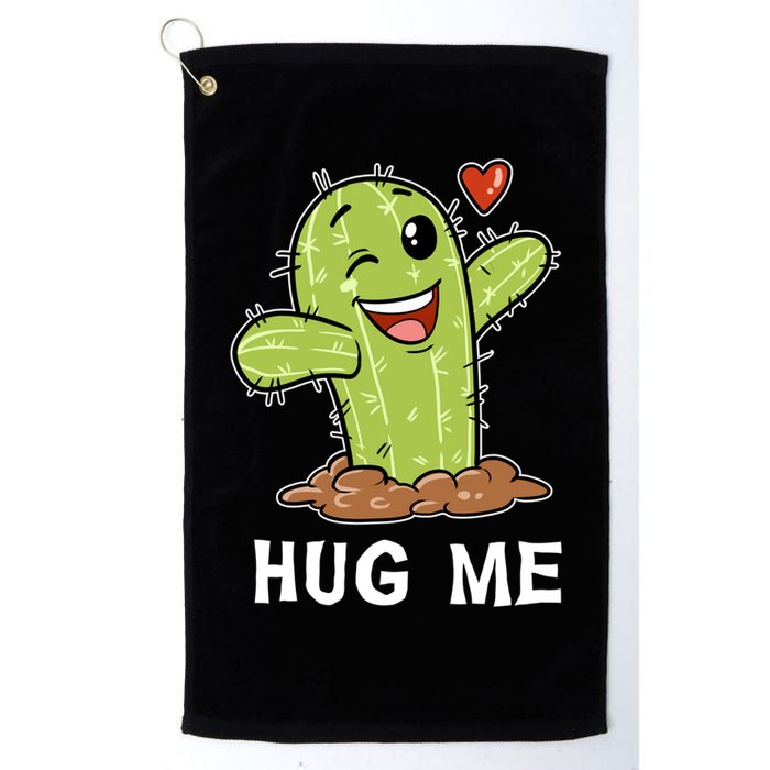 Hugs Free Hug Me Cacti Prickly Cactus Not A Hugger Hugging Funny Gift Golf Towel