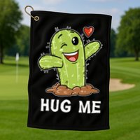 Hugs Free Hug Me Cacti Prickly Cactus Not A Hugger Hugging Funny Gift Golf Towel