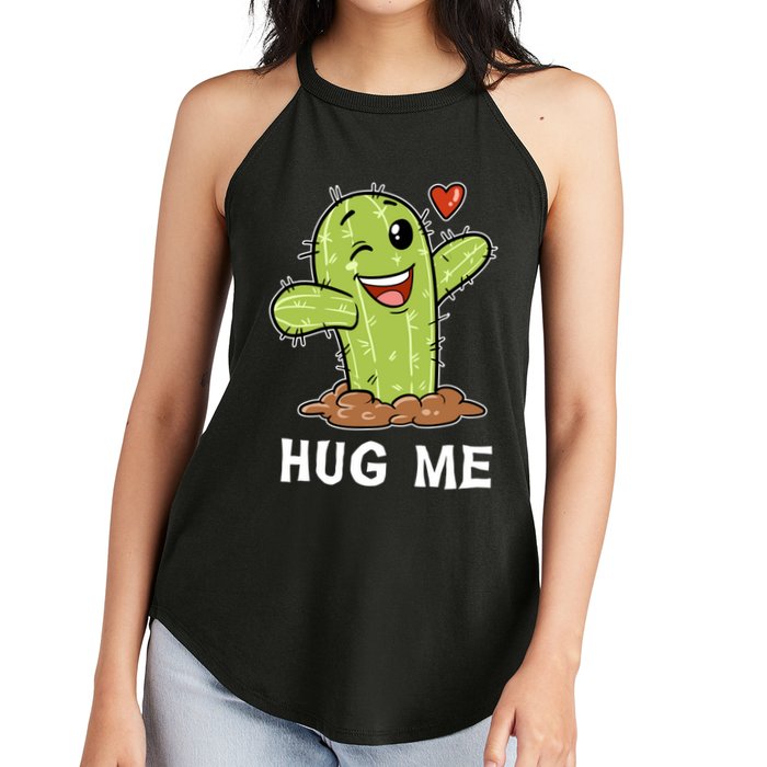 Hugs Free Hug Me Cacti Prickly Cactus Not A Hugger Hugging Funny Gift Women's Perfect Tri Rocker Tank