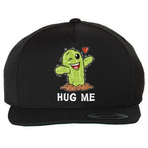 Hugs Free Hug Me Cacti Prickly Cactus Not A Hugger Hugging Funny Gift Wool Snapback Cap