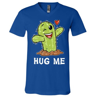 Hugs Free Hug Me Cacti Prickly Cactus Not A Hugger Hugging Funny Gift V-Neck T-Shirt