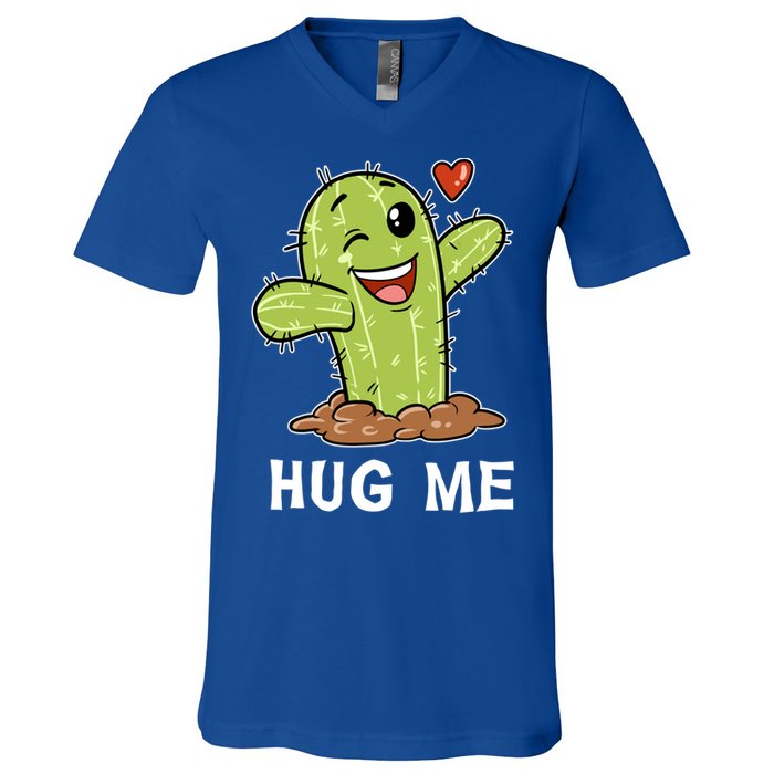 Hugs Free Hug Me Cacti Prickly Cactus Not A Hugger Hugging Funny Gift V-Neck T-Shirt