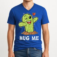 Hugs Free Hug Me Cacti Prickly Cactus Not A Hugger Hugging Funny Gift V-Neck T-Shirt