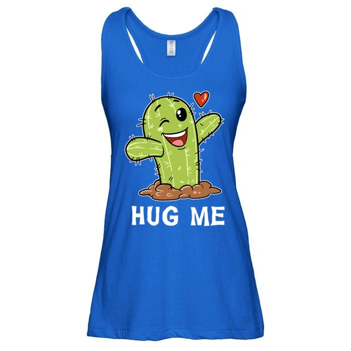 Hugs Free Hug Me Cacti Prickly Cactus Not A Hugger Hugging Funny Gift Ladies Essential Flowy Tank