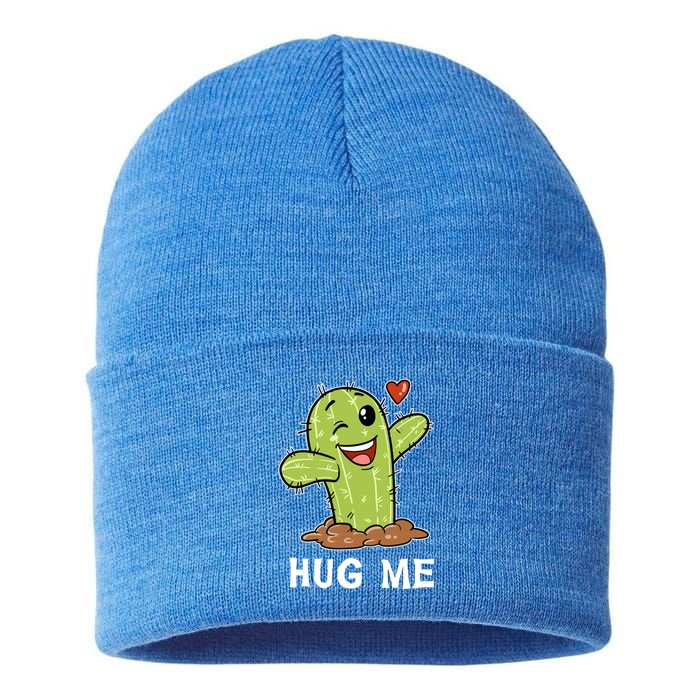 Hugs Free Hug Me Cacti Prickly Cactus Not A Hugger Hugging Funny Gift Sustainable Knit Beanie