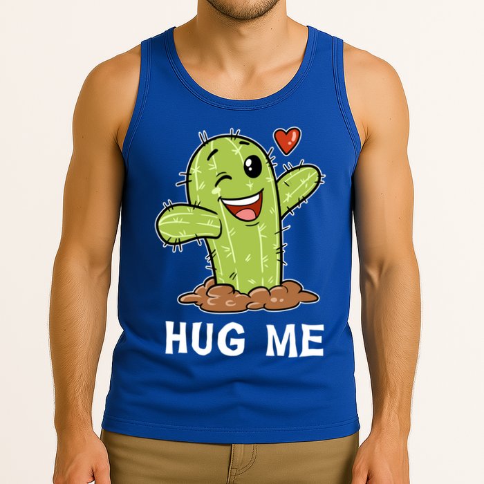 Hugs Free Hug Me Cacti Prickly Cactus Not A Hugger Hugging Funny Gift Tank Top