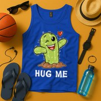 Hugs Free Hug Me Cacti Prickly Cactus Not A Hugger Hugging Funny Gift Tank Top