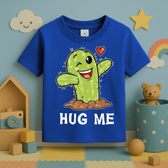 Hugs Free Hug Me Cacti Prickly Cactus Not A Hugger Hugging Funny Gift Toddler T-Shirt