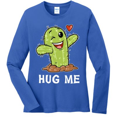 Hugs Free Hug Me Cacti Prickly Cactus Not A Hugger Hugging Funny Gift Ladies Long Sleeve Shirt