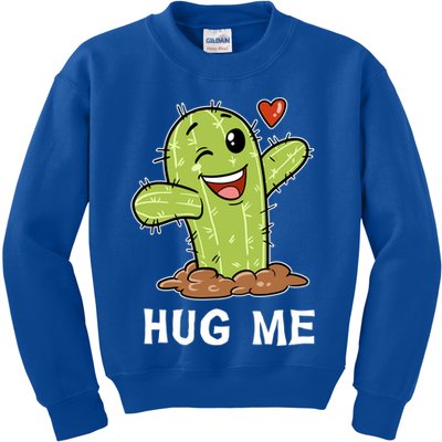 Hugs Free Hug Me Cacti Prickly Cactus Not A Hugger Hugging Funny Gift Kids Sweatshirt