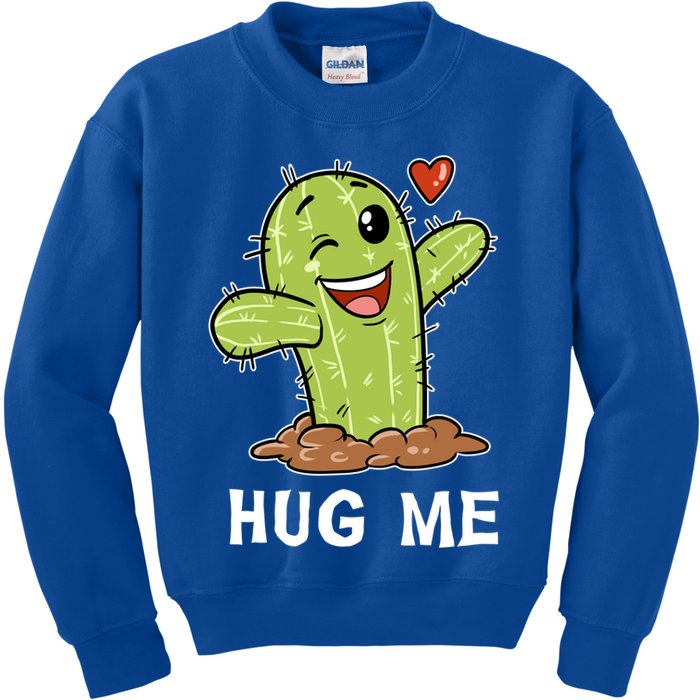 Hugs Free Hug Me Cacti Prickly Cactus Not A Hugger Hugging Funny Gift Kids Sweatshirt