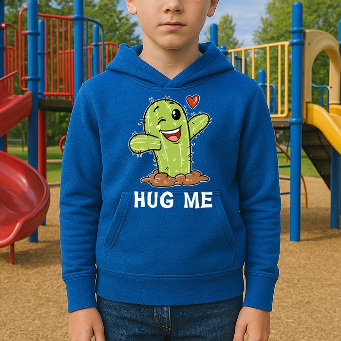 Hugs Free Hug Me Cacti Prickly Cactus Not A Hugger Hugging Funny Gift Kids Hoodie