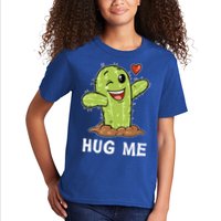 Hugs Free Hug Me Cacti Prickly Cactus Not A Hugger Hugging Funny Gift Kids T-Shirt