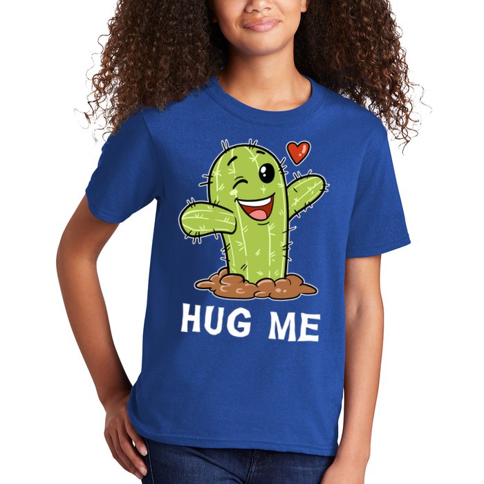 Hugs Free Hug Me Cacti Prickly Cactus Not A Hugger Hugging Funny Gift Kids T-Shirt