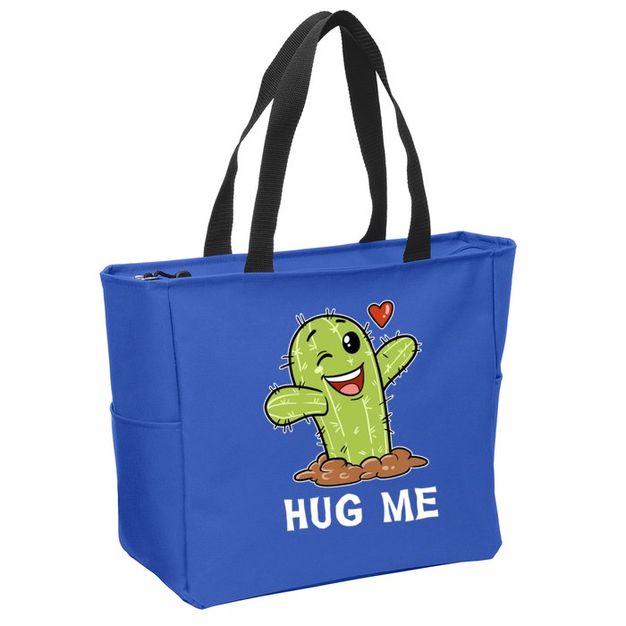 Hugs Free Hug Me Cacti Prickly Cactus Not A Hugger Hugging Funny Gift Zip Tote Bag