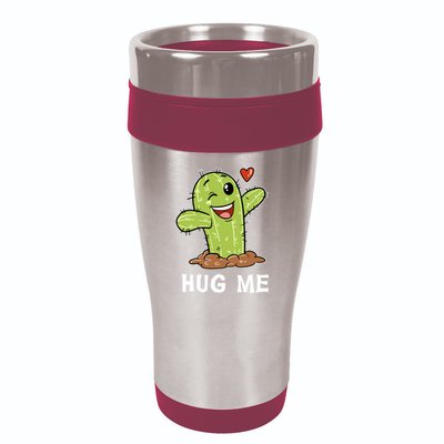 Hugs Free Hug Me Cacti Prickly Cactus Not A Hugger Hugging Funny Gift 16oz Travel Tumbler