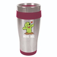Hugs Free Hug Me Cacti Prickly Cactus Not A Hugger Hugging Funny Gift 16oz Travel Tumbler