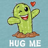Hugs Free Hug Me Cacti Prickly Cactus Not A Hugger Hugging Funny Gift Sueded Cloud Jersey T-Shirt