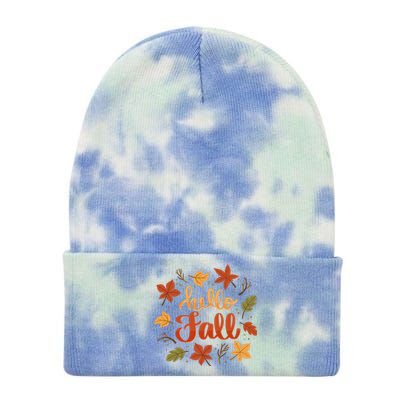 Hello Fall Tie Dye 12in Knit Beanie